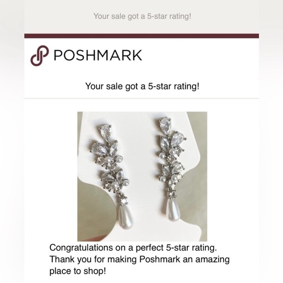 Pearl Diamond Silver Dangle Drop Earrings Bridal Wedding Bridesmaid New - Picture 4 of 7